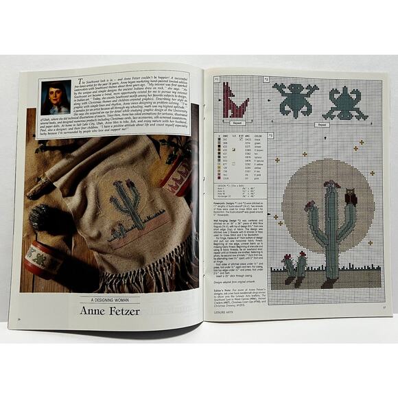 VTG Leisure Arts Cross Stitch Design Magazine-June 1990 - Picture 3 of 4